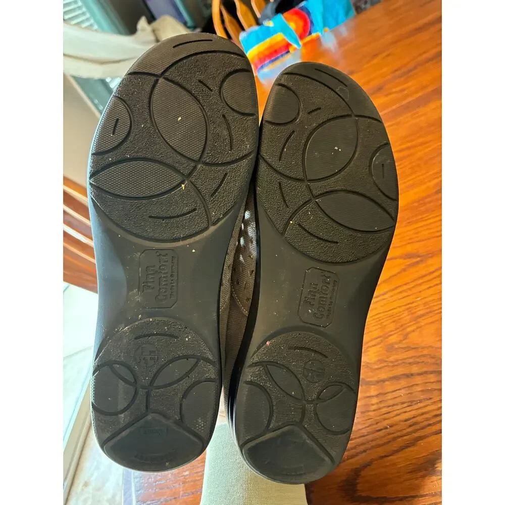 Finn Comfort Anzio Mary Jane Metallic Gray Taupe Size 7